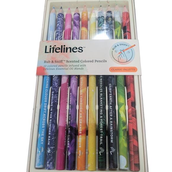 Lifelines Rub & Sniff Scented Colored Pencils 10-Pk Classic Palette - Picture 1 of 4